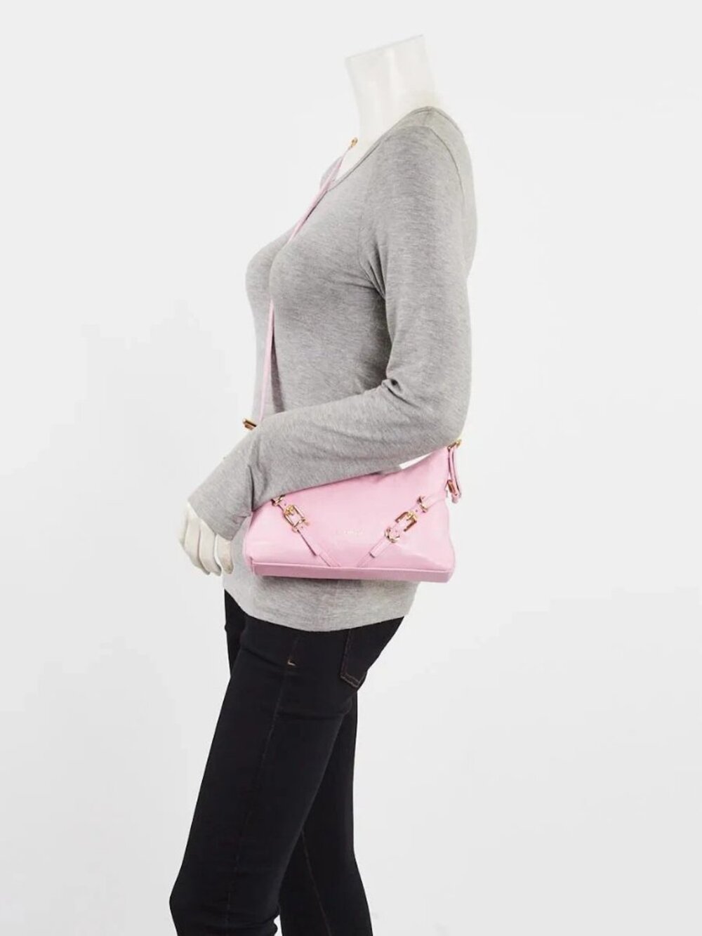 Givenchy Pink Leather Mini Voyou Hobo Bag - Picture 2 of 12